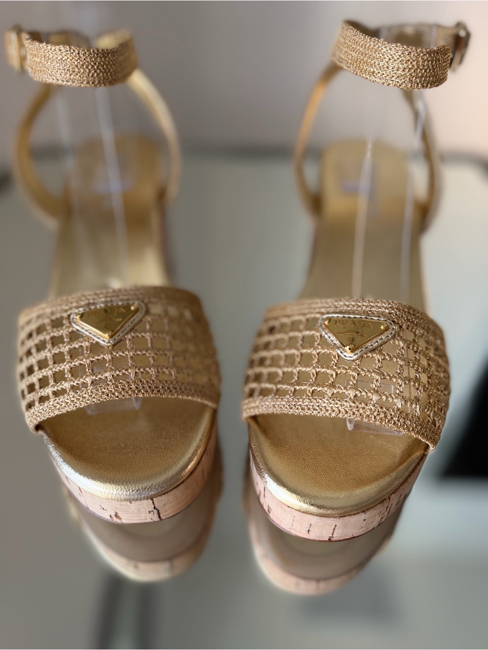 Prada Crochet Cork Platform Sandal $1,470 39